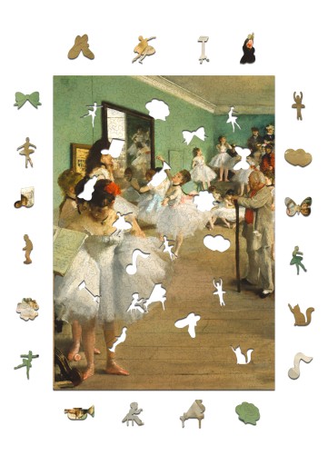 Puzzled Drevené puzzle A3 Edgar Degas &quot;Tanečná lekcia&quot; 365 el.