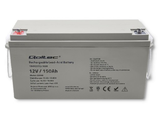 Акумулятор qoltec 53068 150ah 12v