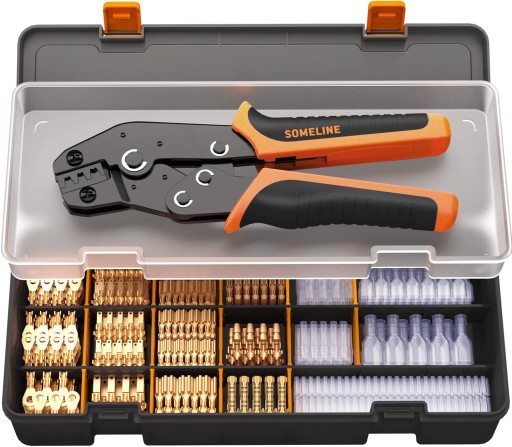 КРИМПЕР + НАБОР ПЛОСКИХ НАКОНЕЧНИКОВ 12 ТИПА 0,25 мм² - 2,5 мм²