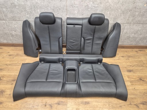 BMW 4 F32 OPARCIE Sitz heck hinten komplett schwarze Leder DZIELONA SKLADANA