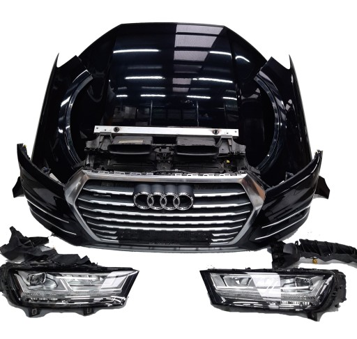 Audi q7 4m передній бампер lc9x в комплекті передній капот orca black metallic 2t2t