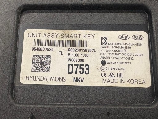 module control unit SMART KEY HYUNDAI TUCSON III 95480D7530