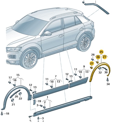 2GA854820E9B9 - КРЫШКА КОЛЕСНОЙ АРКИ VW T. T-ROC 17- PR ORG VAG