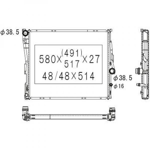 DCM1586 - Радиатор bmw x3 e83 09 2006-