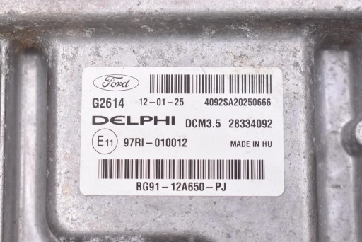 control unit of the engine BG91-12A650-PJ 28334092 FORD S-MAX MK1 2.0 TDCI 163 KM