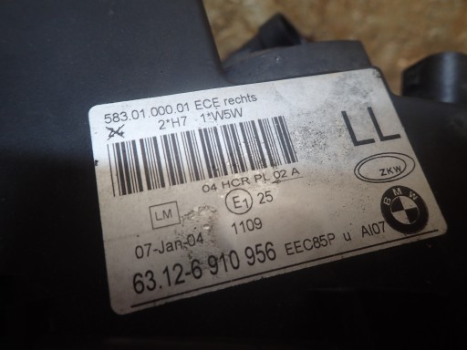 LAMPA PRZÓD PRAWA BMW III 3 E46 LIFT 63126910956