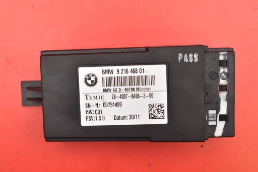 control unit module seat right 9216468 BMW X3 F25 10-15