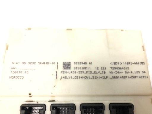 BMW F20 F21 F30 F36 modulo Centralina FEM 9292948