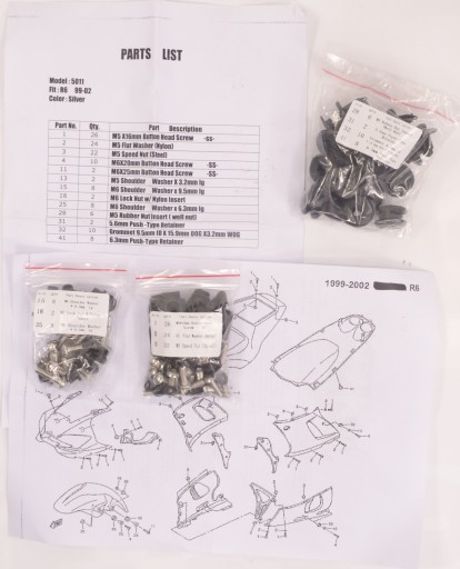 R69902 - Yamaha YZF-R6 99-02 RJ03 - болты обтекателя KPL