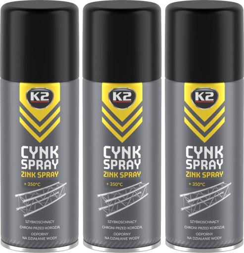 K2 цинк антикорозійний спрей цинк 400мл 3шт.
