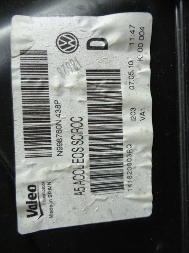 VW EOS SCIROCCO heater heating 10r