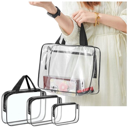 Косметичка LAROXY Прозора дорожня косметичка 3шт LAROXY безбарвна