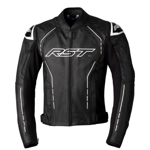 Спортивна шкіряна куртка RST S1 CE чорно-біла S