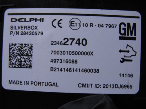 control unit module OPEL INSIGNIA A