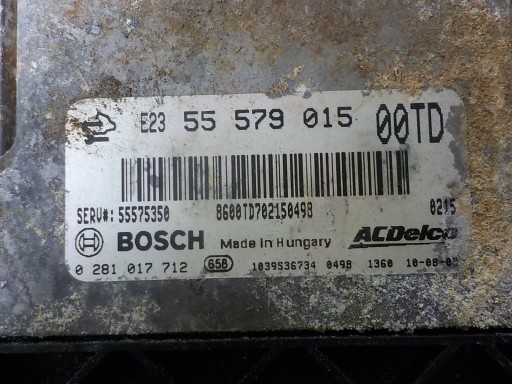 OPEL computer control unit 55579015 0281017712