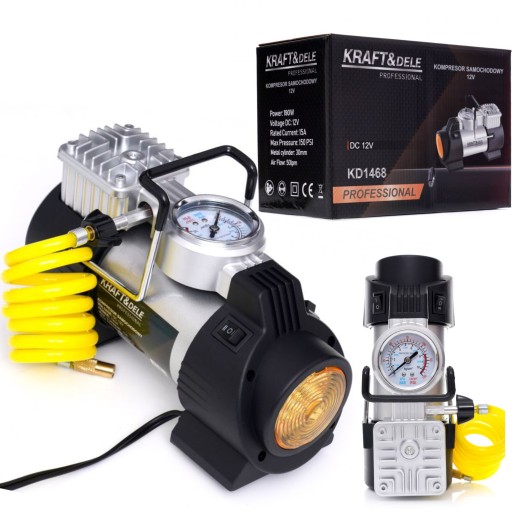 КОМПРЕСОР АВТОМОБІЛЬНИЙ 12В ЗАПАЛИЧКА КОМПРЕСОР КЕЙС МАНОМЕТРА 190Вт