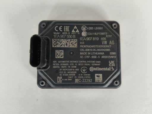 RADAR DISTRONIC ACC sensor VW AUDI SKODA 1EA907550B