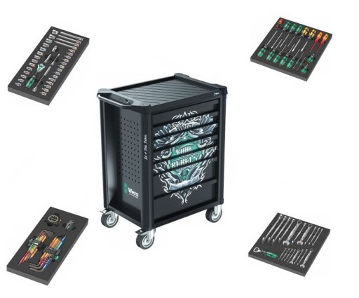 ВАГОНЕТКА МАСТЕРСКОЙ С ОБОРУДОВАНИЕМ 94 ЧАСТЕЙ WERA