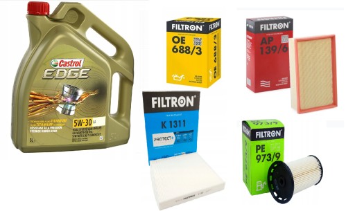 Olej Castrol Edge 5W30 5L + filtre AUDI VW 1.6TDI