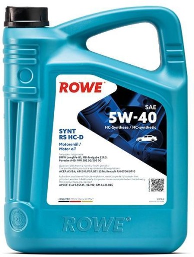 ROWE HIGHTEC SYNT RS HC-D МАСЛО 5W40 5л
