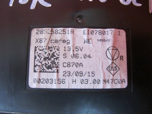 RENAULT CAPTUR and 1 module control unit KOMFORTU 285258251R
