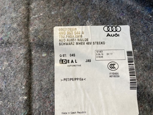 AUDI A8 4N D5 AUTOTEPPICHE Kofferraum 4N0863544A