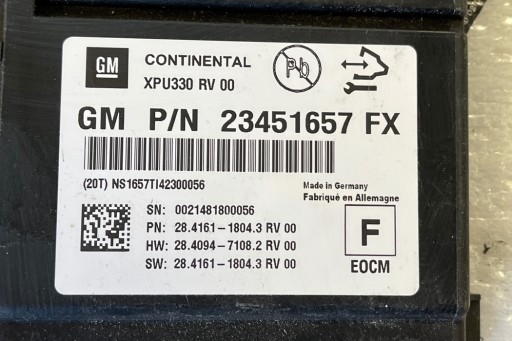 Блок управления безопасностью cadillac escalade 2015 23451657