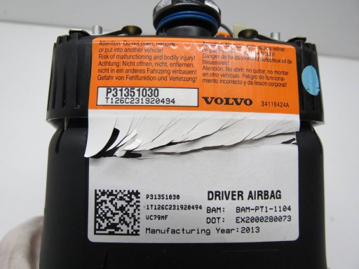 airbag POWIETRZNA volante airbag (WYSTRZELONA) VOLVO V60 e P31351030