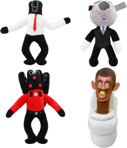 ПЛЮШ SKIBIDI ТУАЛЕТ WC ІГРАШКИ ТАЛІСМІН 4 ШТ.