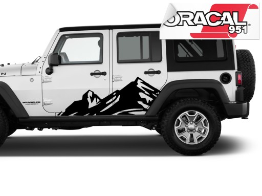 2X наклейка ТОП OFFROAD 110X40CM JEEP дверная маска