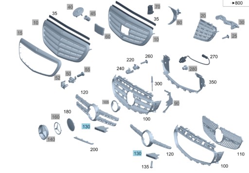 A2138179600 - ЭМБЛЕМА РЕШЕТКИ РАДИАТОРА MERCEDES E-CLASS AMG