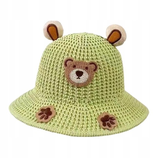 slamená čiapka pre deti leto 3-8 rokov medvedík