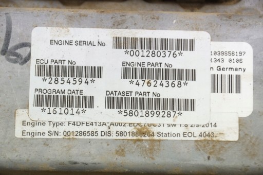 computer des motors 2854594 ECU F4DFE413A T6.175 #384