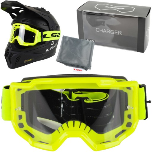 Gogle Cross Enduro LS2 Charger Żółte Przezroczyste