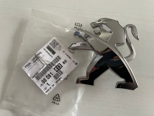 9808141380 9808141377 - PEUGEOT 508 I LIFT SW RXH 2014-2018 ЕМБЛЕМА ЛОГОТИП РЕШІТКИ РАДІАТОРА ОРИГІНАЛ