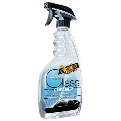 Очистка стекол с помощью очистителя для стекол MEGUIARS Perfect Clarity Glass Cleaner.