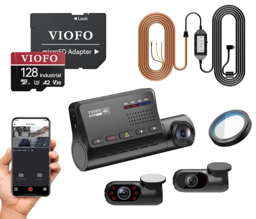 VIOFO A139 PRO 3CH-G 4K+2x FHD GPS CPL + 128GB ACC