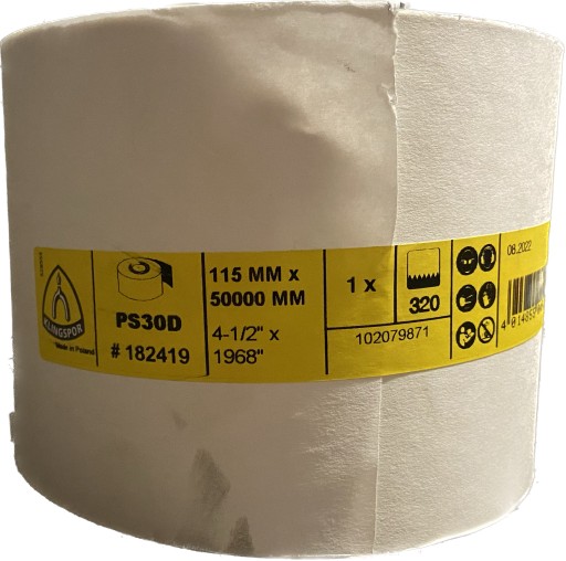 НАЖДАЧНАЯ БУМАГА РУЛОН 115 ММ X 50 М PS30D GR. 320