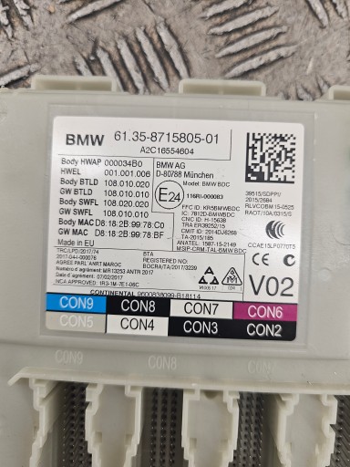 BMW G30 530E modul Bedienteil BCD 8715805