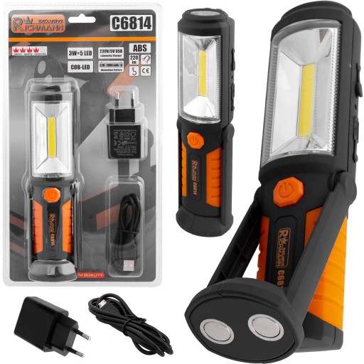 АКУМУЛЯТОРНА ЛАМПА ДЛЯ МАЙСТЕРНІ COB-LED 3W + 5 LED