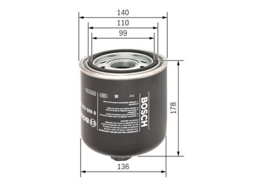 0 986 - ФИЛЬТР ОСУШИТЕЛЯ ВОЗДУХА BOSCH 0986628252
