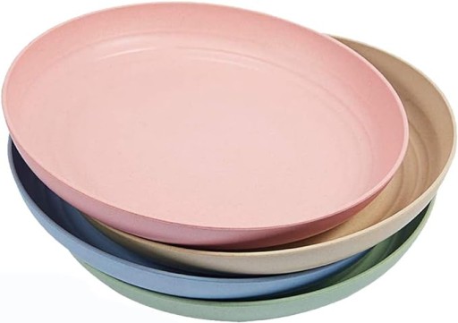 4x Ekologiczny Talerz Miska Ze Słomy Pszennej 25CM Bez Bpa Premium