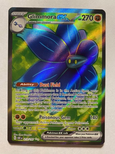 213 197 pokemon card Glimmora ex 213/197 Full Art Obsidian Flames Pokémon Card main image 0