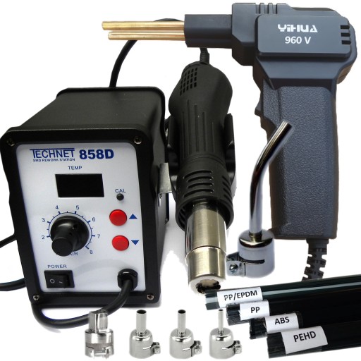 АППАРАТ ДЛЯ СВАРКИ ПЛАСТИКА 858DL АППАРАТ ДЛЯ СШИВАНИЯ ПЛАСТИКА 960 В НАБОР ПАЯЛКА ДЛЯ ПЛАСТМАССЫ