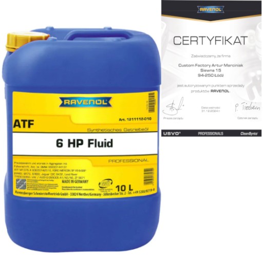 1211112-010 - Ravenol atf 6hp 10л - трансмиссионное масло 6hp19, 6hp21, 6hp26, 6hp28