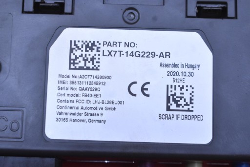 control unit module BLUETOOTH LX7T-14G229-AR FORD FOCUS MK4 18-21