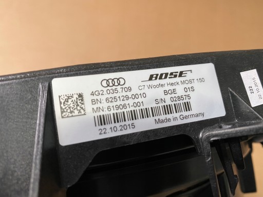 AUDI A6 4G C7 hangszóró SUBWOOFER BOSE 4G2035709