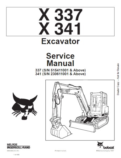 6900380 (10–97) - BobCat Service Repair Manual X337-X341