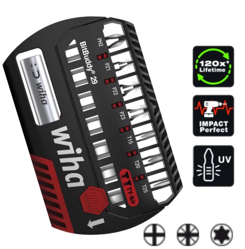 Набор ударных бит WIHA TY BitBuddy 29 мм Phillips Pozidriv TORX, 8 шт.