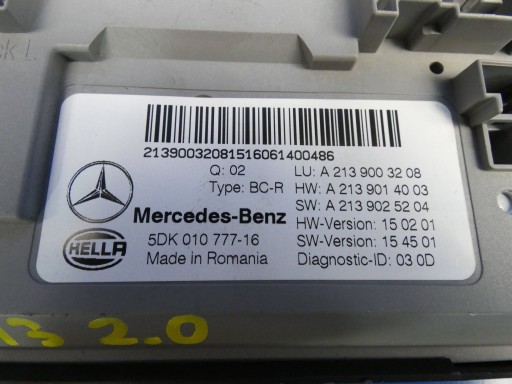 MERCEDES E KLASA W213 GLC W253 module control unit SAM